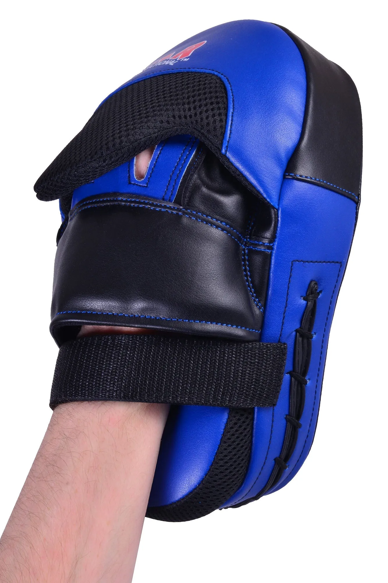 MAR-445B | Blue & Black Curved Focus Mitts