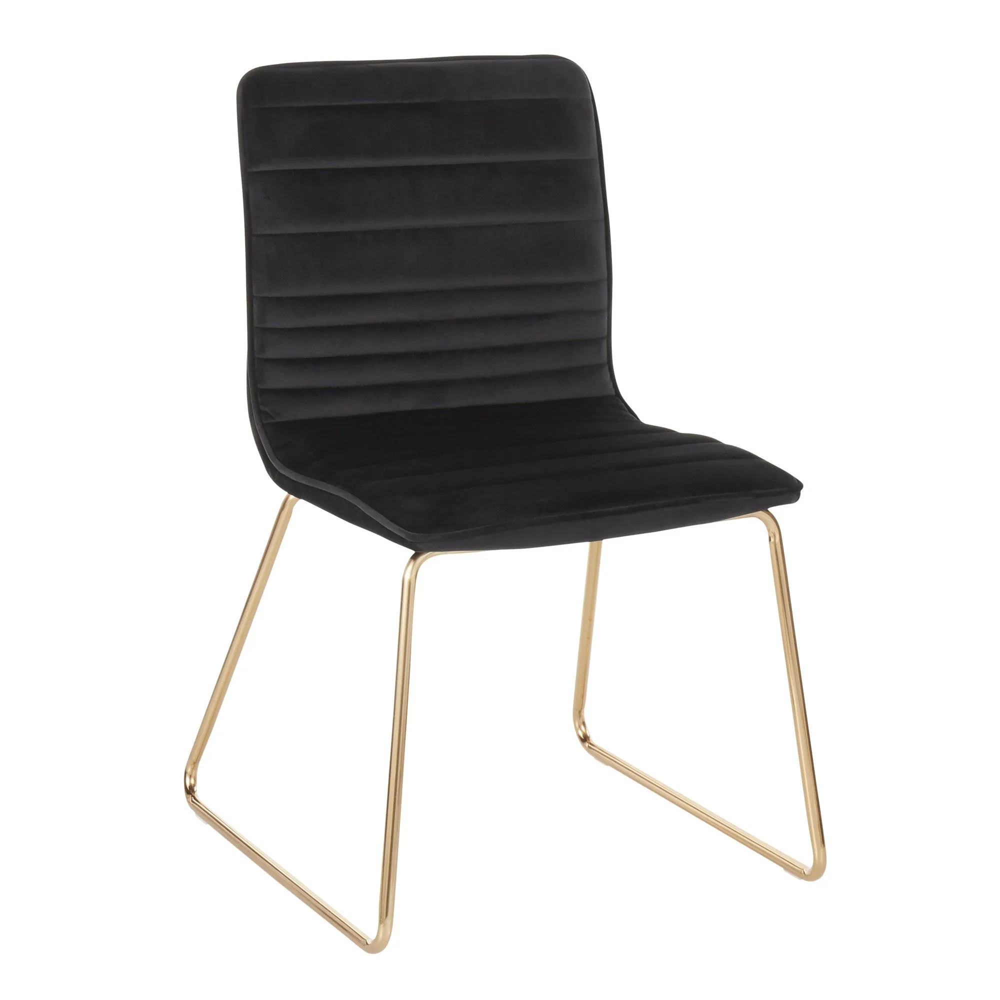 Mara Contemporary/Glam Chair in Gold Metal and Black Velvet by LumiSource