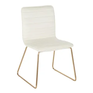 Mara Contemporary/Glam Chair in Gold Metal and Cream Velvet by LumiSource