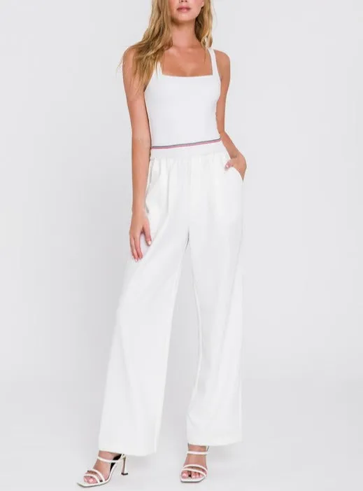 Mara Elastic Trim Wide Leg Pants