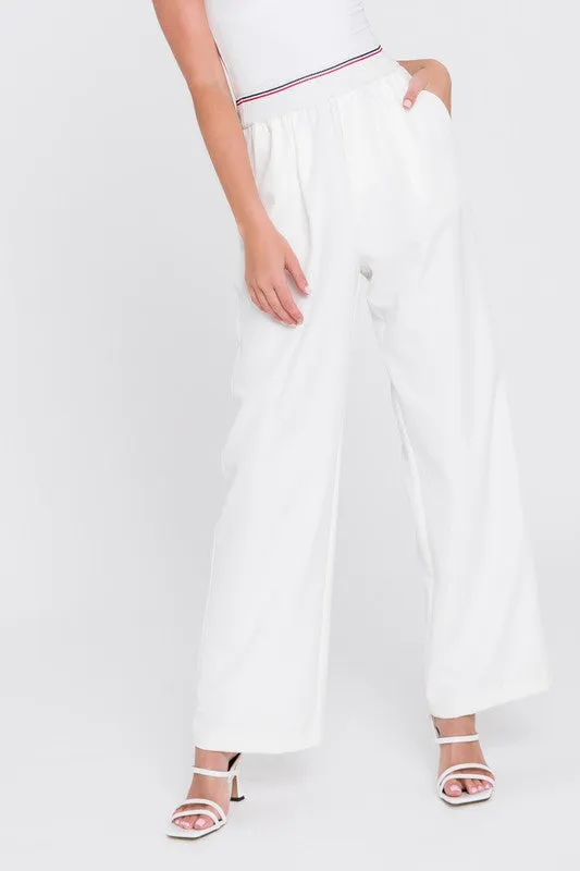 Mara Elastic Trim Wide Leg Pants