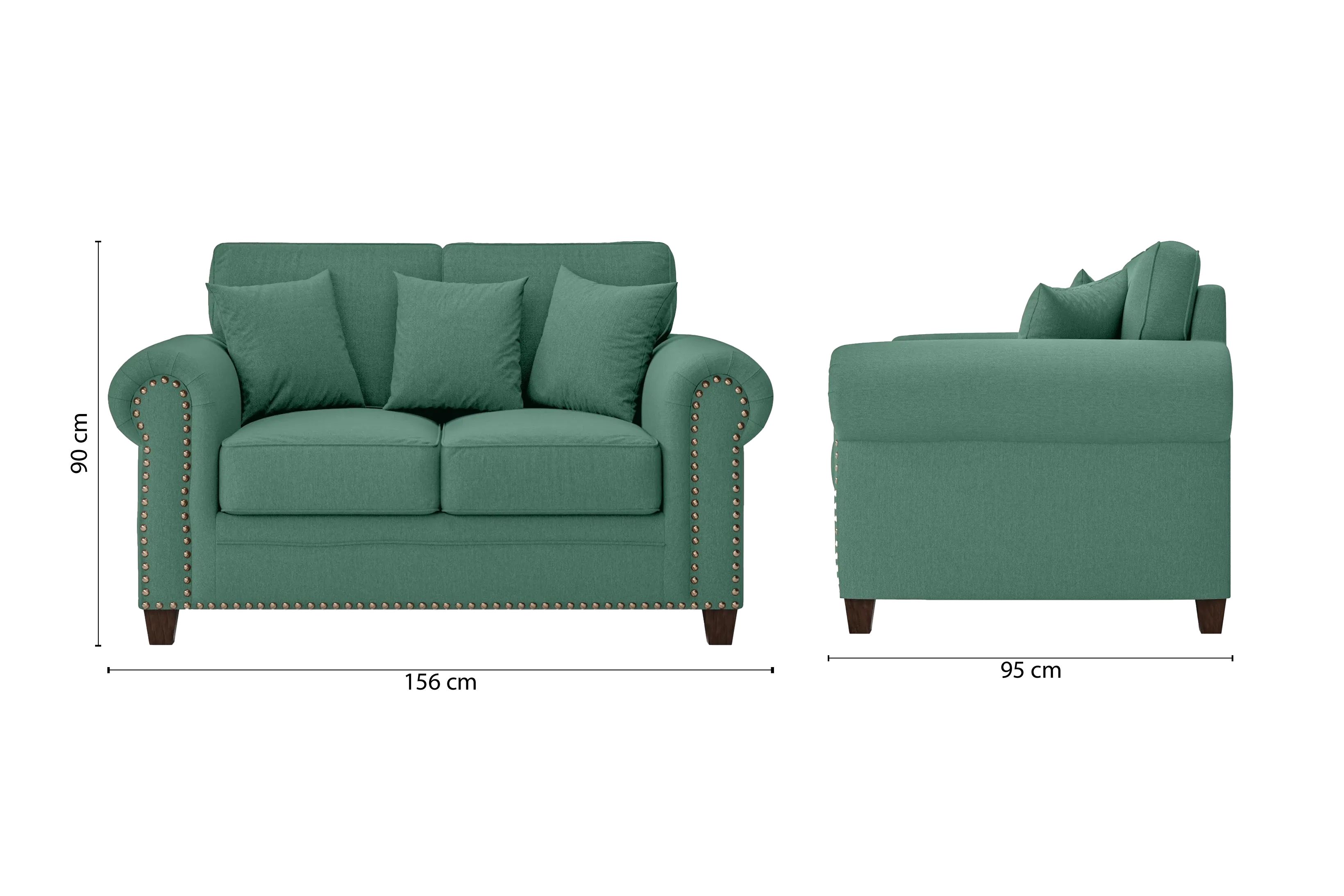 Marano 2 Seater Sofa Mint Green Linen Fabric