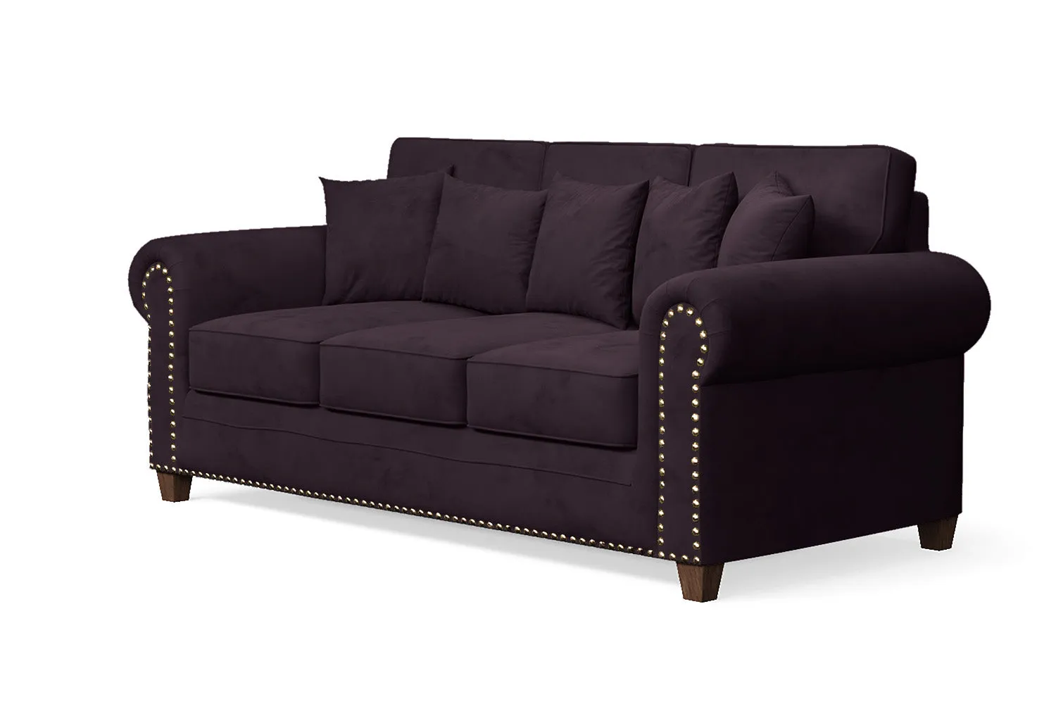 Marano 3 Seater Sofa Purple Velvet