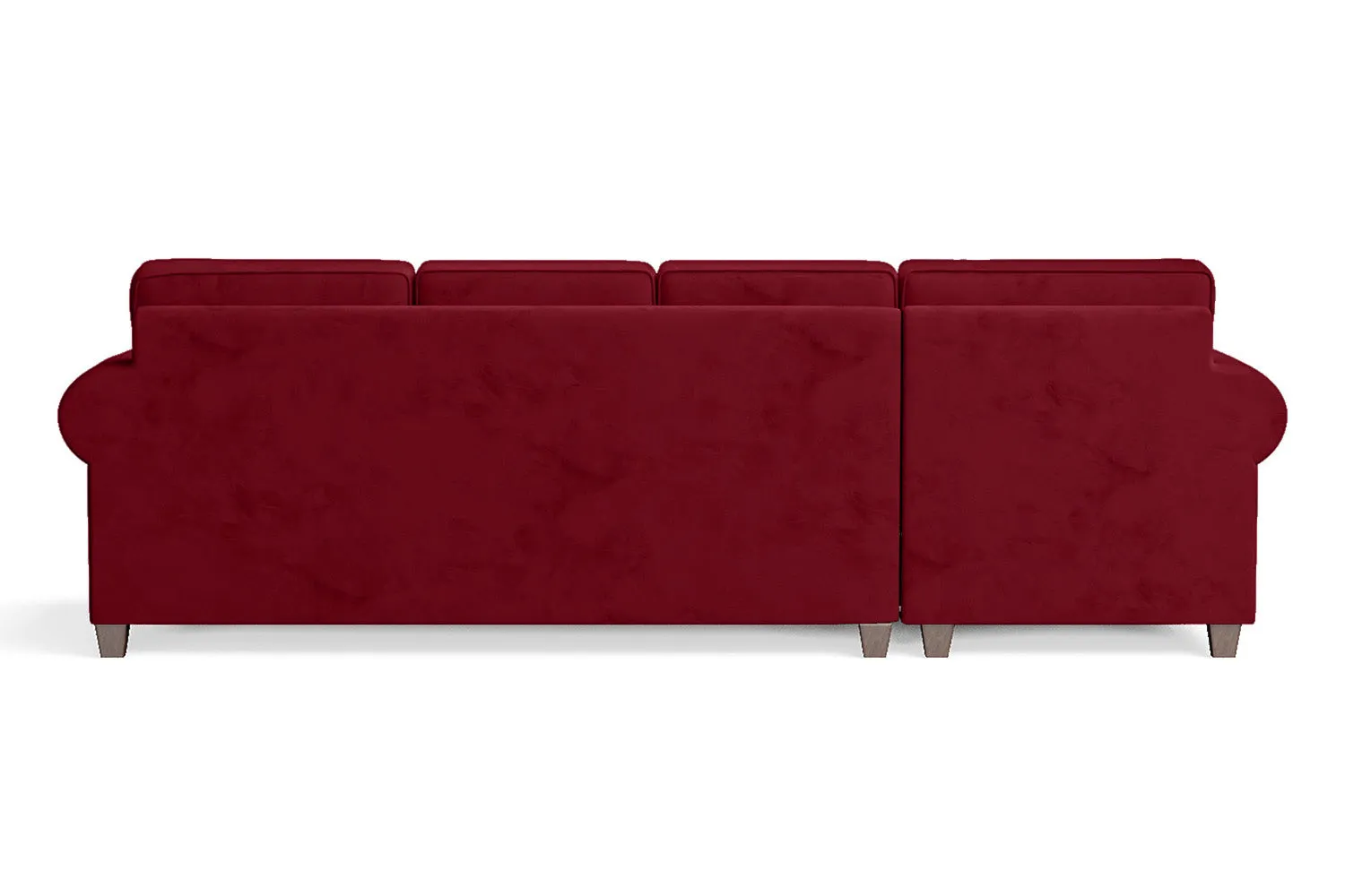 Marano 4 Seater Left Hand Facing Chaise Lounge Corner Sofa Red Velvet