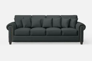 Marano 4 Seater Sofa Slate Leather