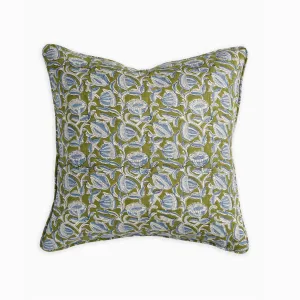 Marbella Moss Azure Throw Pillow