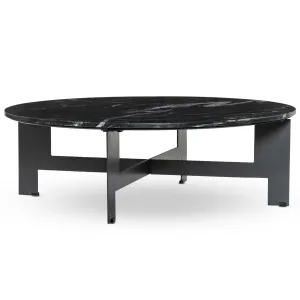 Marble Round Coffee Table, Black