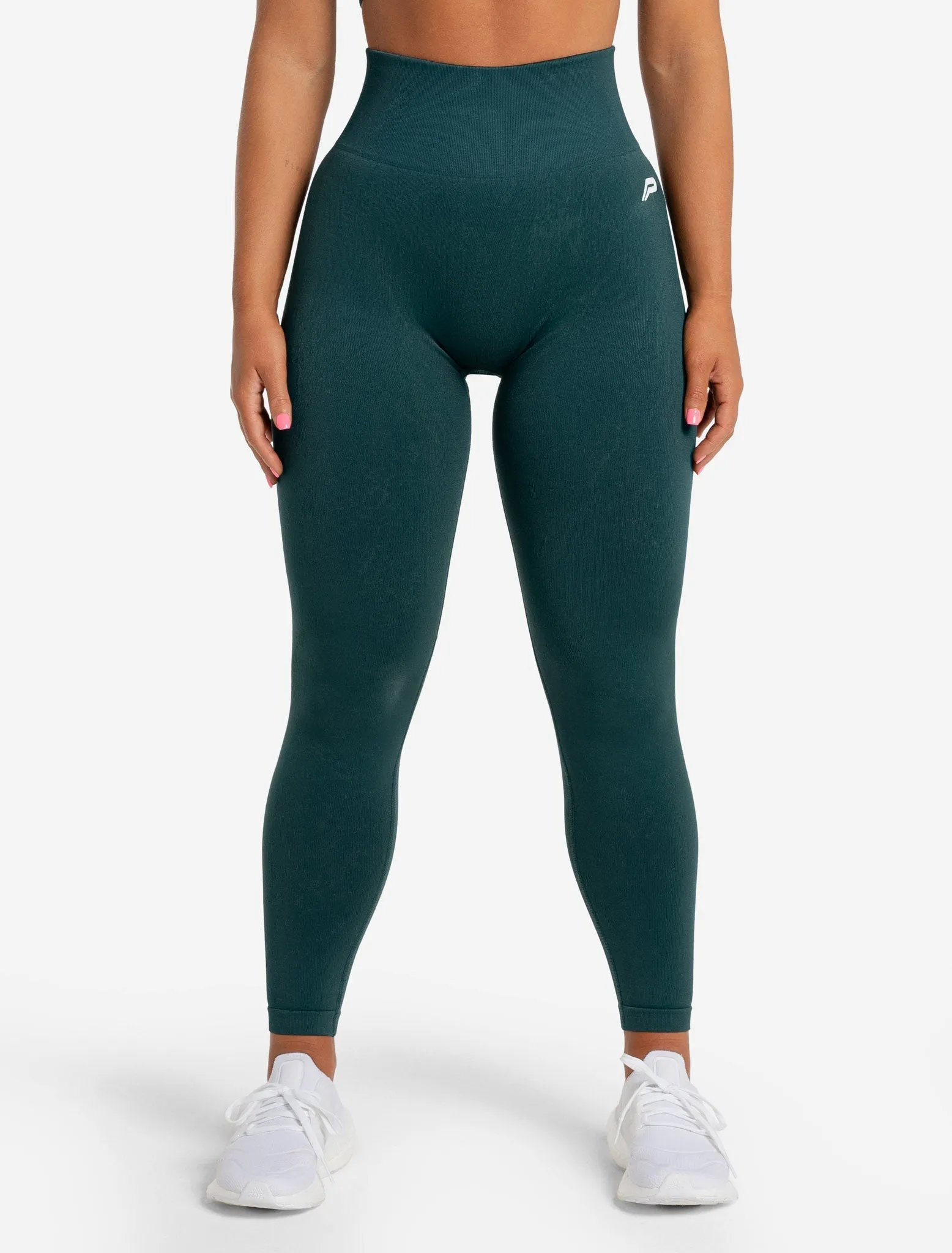 Marble Seamless Leggings - Dark Emerald Green