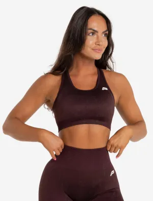 Marble Seamless Sports Bra - Black Cherry