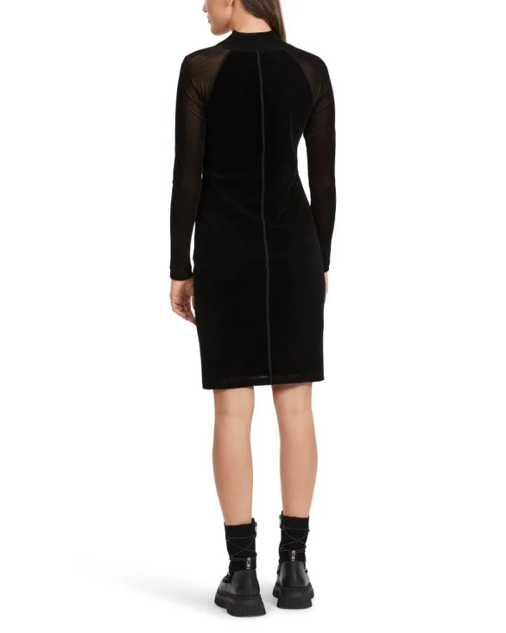 Marc Cain Fitted Mesh High Neck Dress