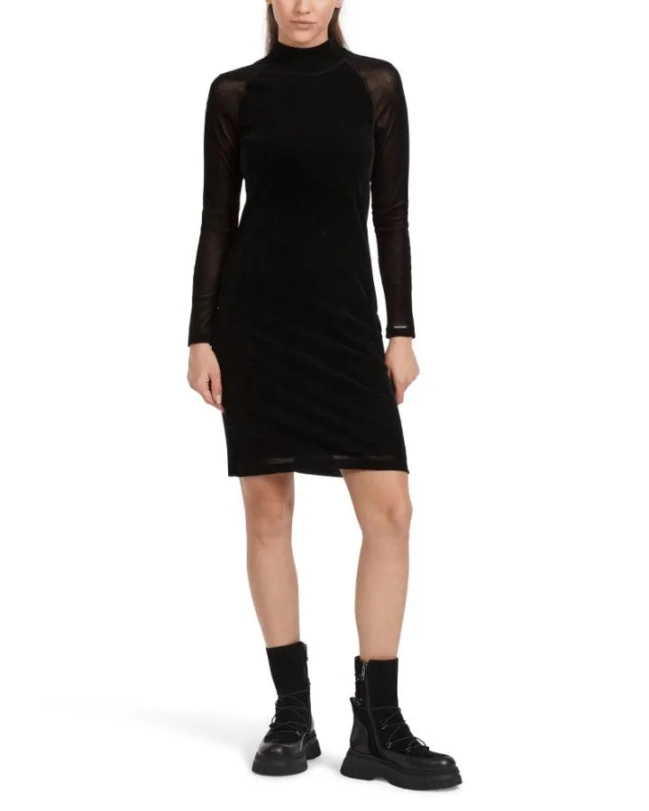 Marc Cain Fitted Mesh High Neck Dress