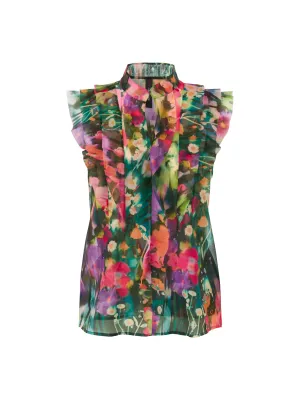 Marc Cain Vibrant Floral Sleeveless Blouse