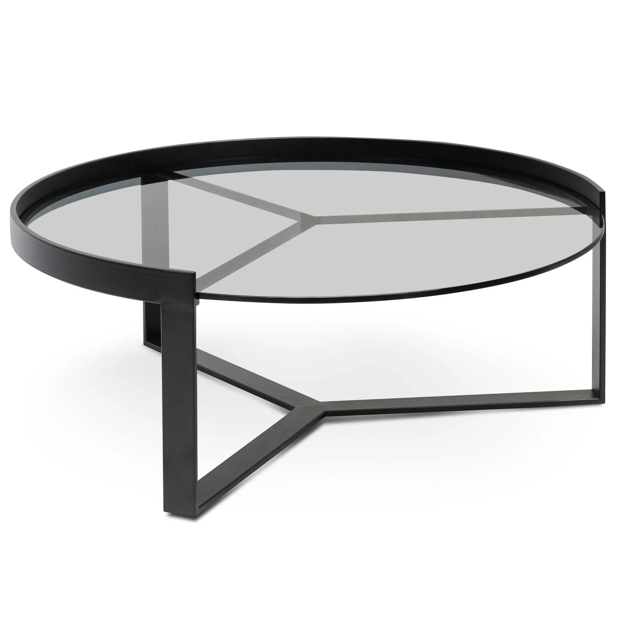 Marcel 90cm Glass Round Coffee Table - Large