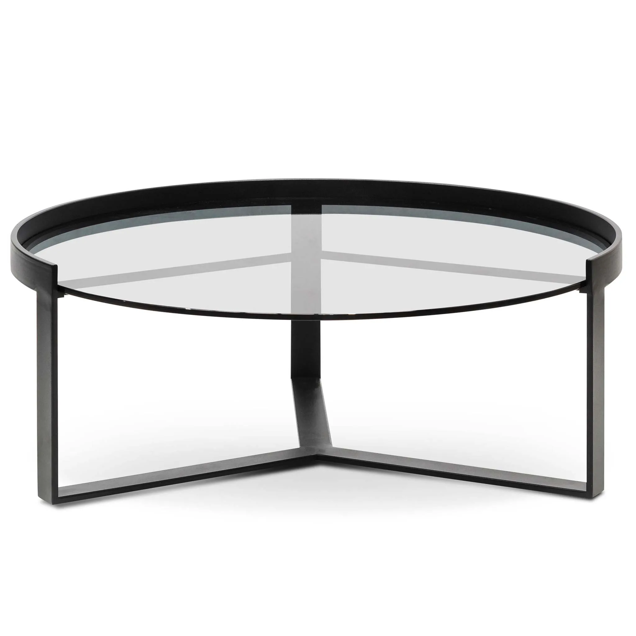 Marcel 90cm Glass Round Coffee Table - Large