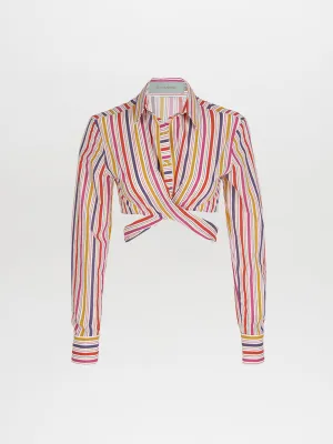 Marcel Blouse Golden Magenta Stripes