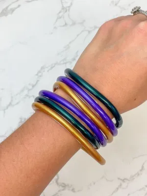 Mardi Gras Jelly Bangle Bracelet Set