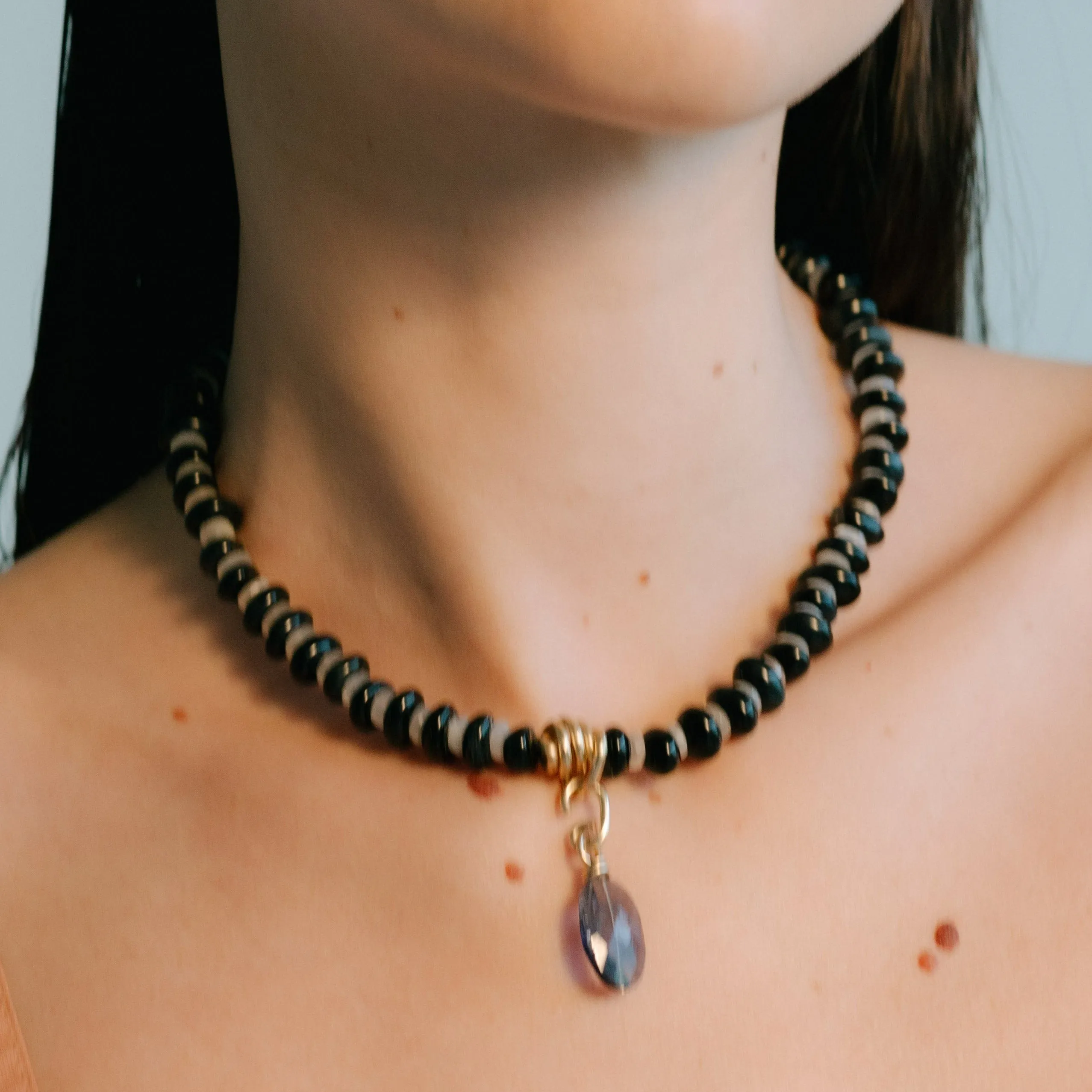 Marejada Necklace #2 (45cm) - Moon Stone & Tiger Eye