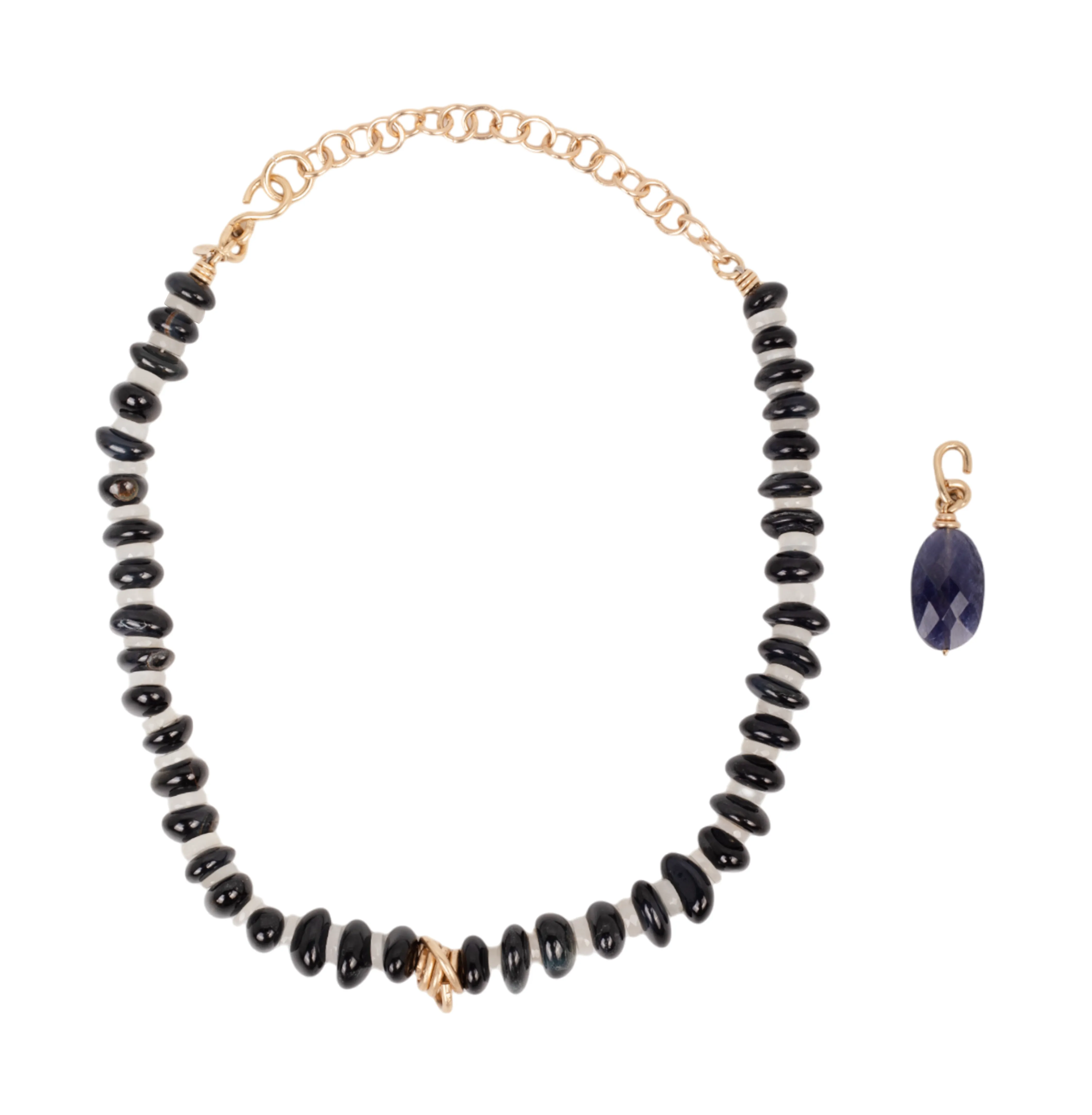 Marejada Necklace #2 (45cm) - Moon Stone & Tiger Eye