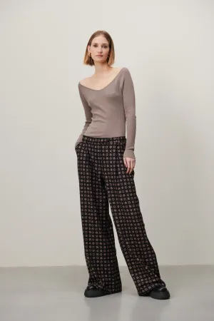 Marga Pants | Black Beige