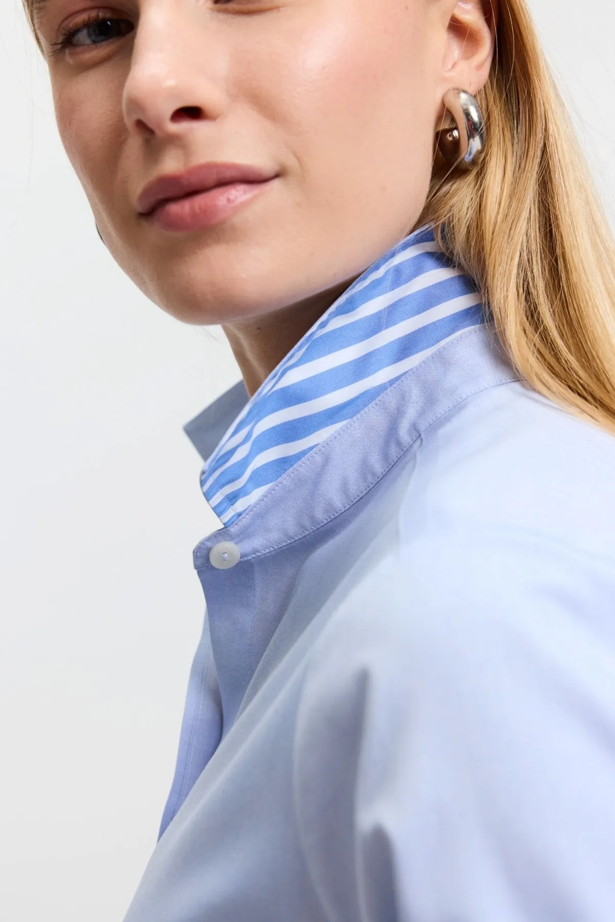 Margie Pinpoint No Iron Stripe Detail Shirt