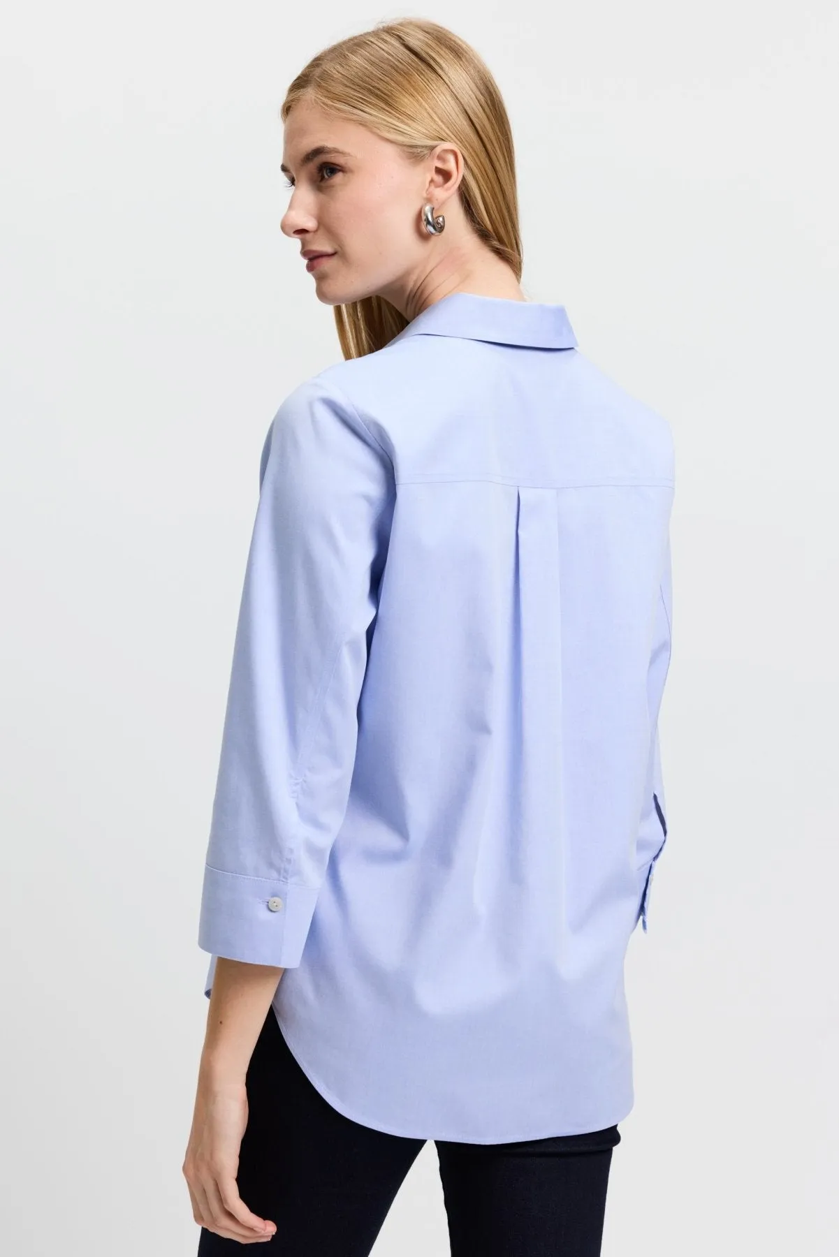 Margie Pinpoint No Iron Stripe Detail Shirt