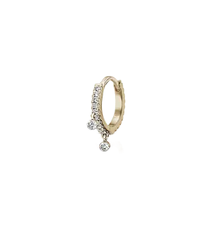 Maria Tash Diamond Eternity With 2 Dangles Earring 18K 14K