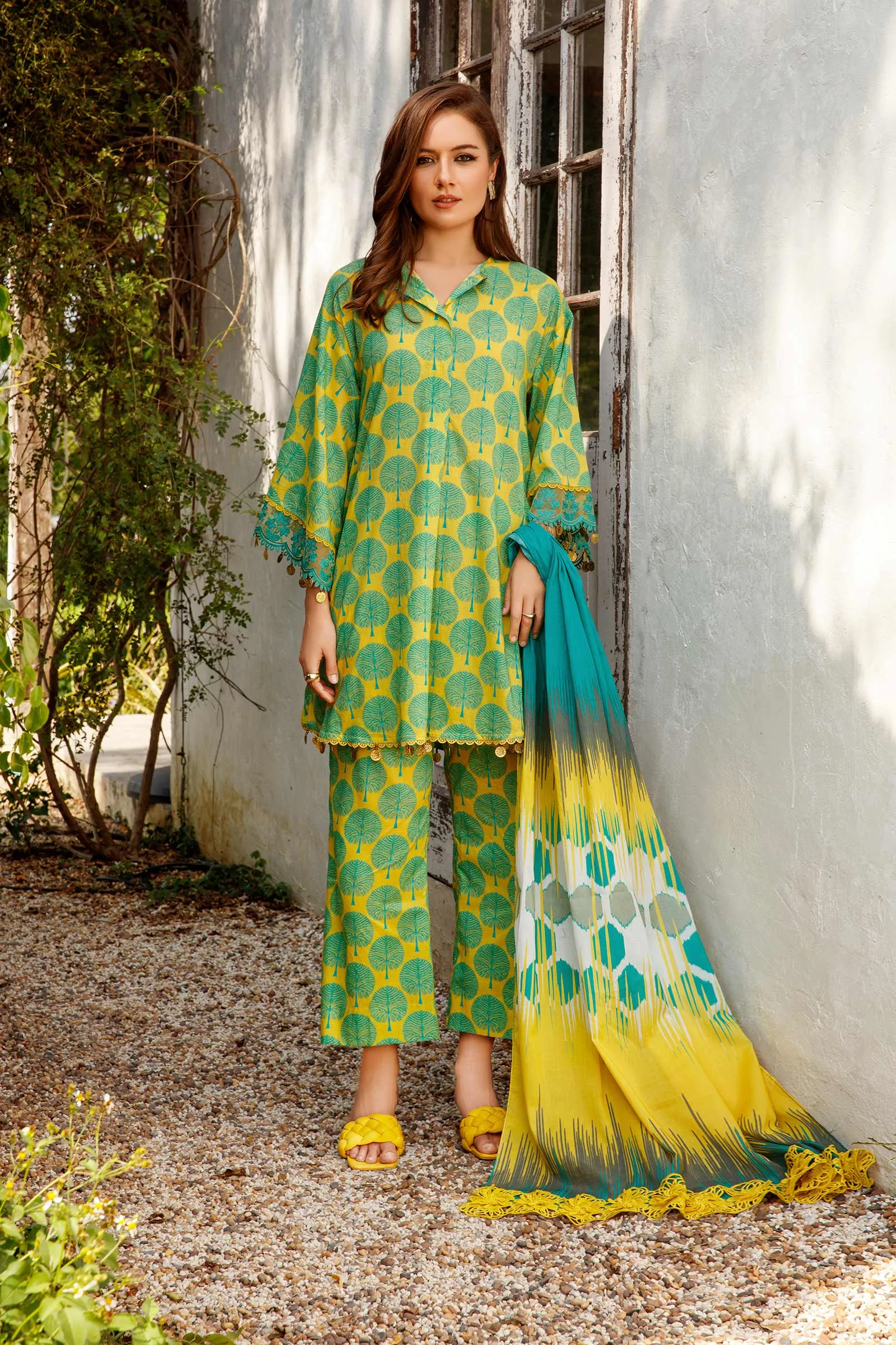 MARIA.B MBasics Lawn Collection – Yellow MB-US23-108-B