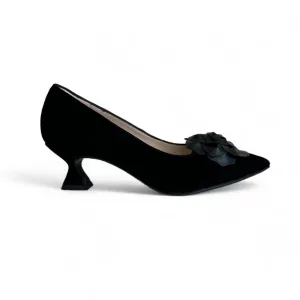 Marian Black Suede Kitten Heel