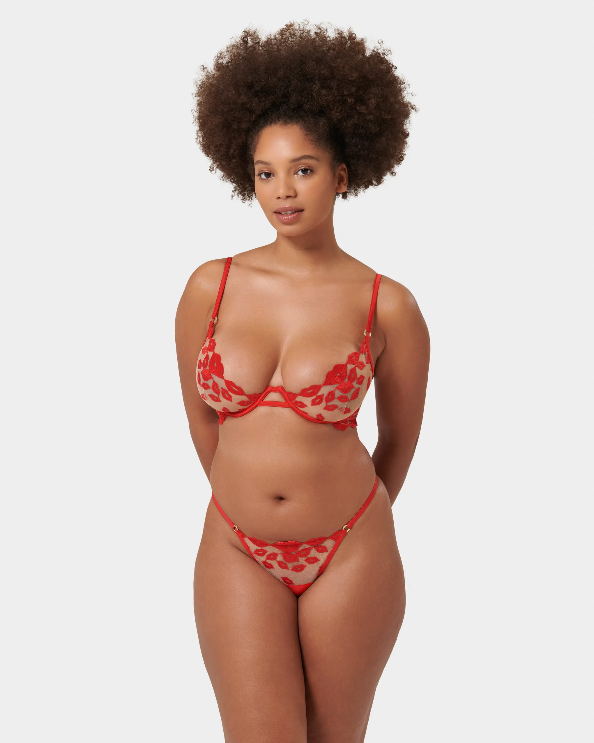 Marian Thong Tomato Red/Sheer