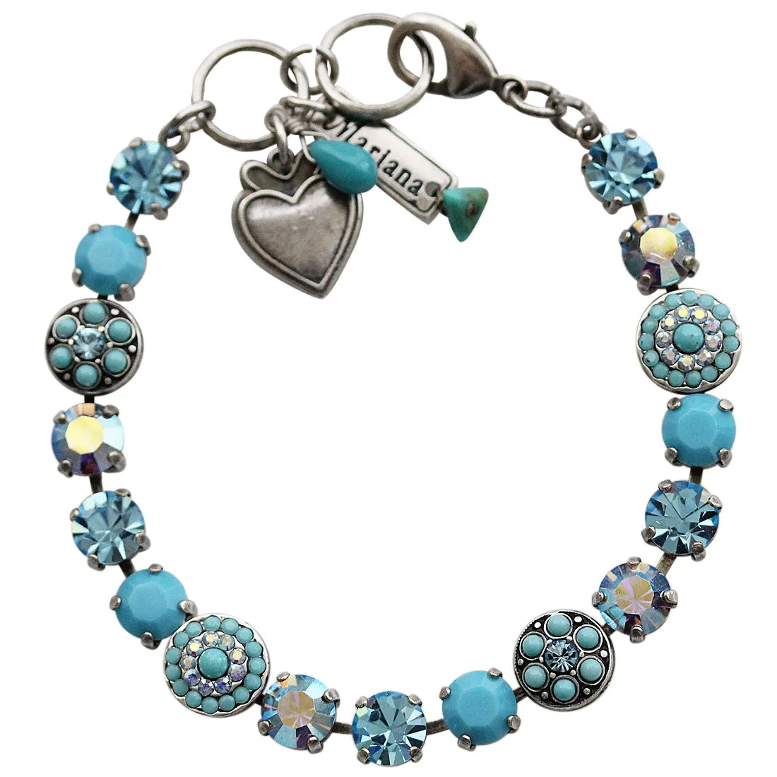 Mariana "Bliss" Silver Plated Must-Have Pavé Crystal Bracelet, Blue Turquoise 4044 2672