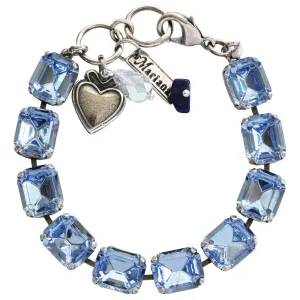 Mariana "Blue Royale" Silver Plated Emerald Cut Crystal Bracelet, 4414 211211