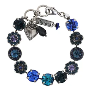 Mariana "Electra" Silver Plated Lovable Rosette Crystal Bracelet, 4084 1026