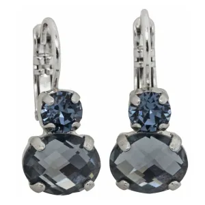 Mariana "Martini" Rhodium Plated Round and Oval Crystal Earrings, 1462A 266217ro