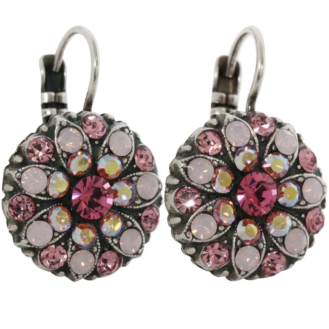 Mariana "Pretty in Pink" Silver Plated Guardian Angel Crystal Earrings, 1029 2230