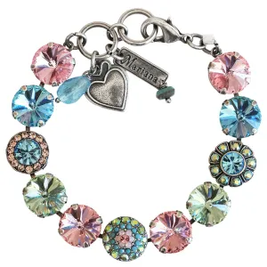 Mariana "Summer Fun" Silver Plated Lovable Pavé and Rosette Rivoli Crystal Bracelet, 4247/1 3711