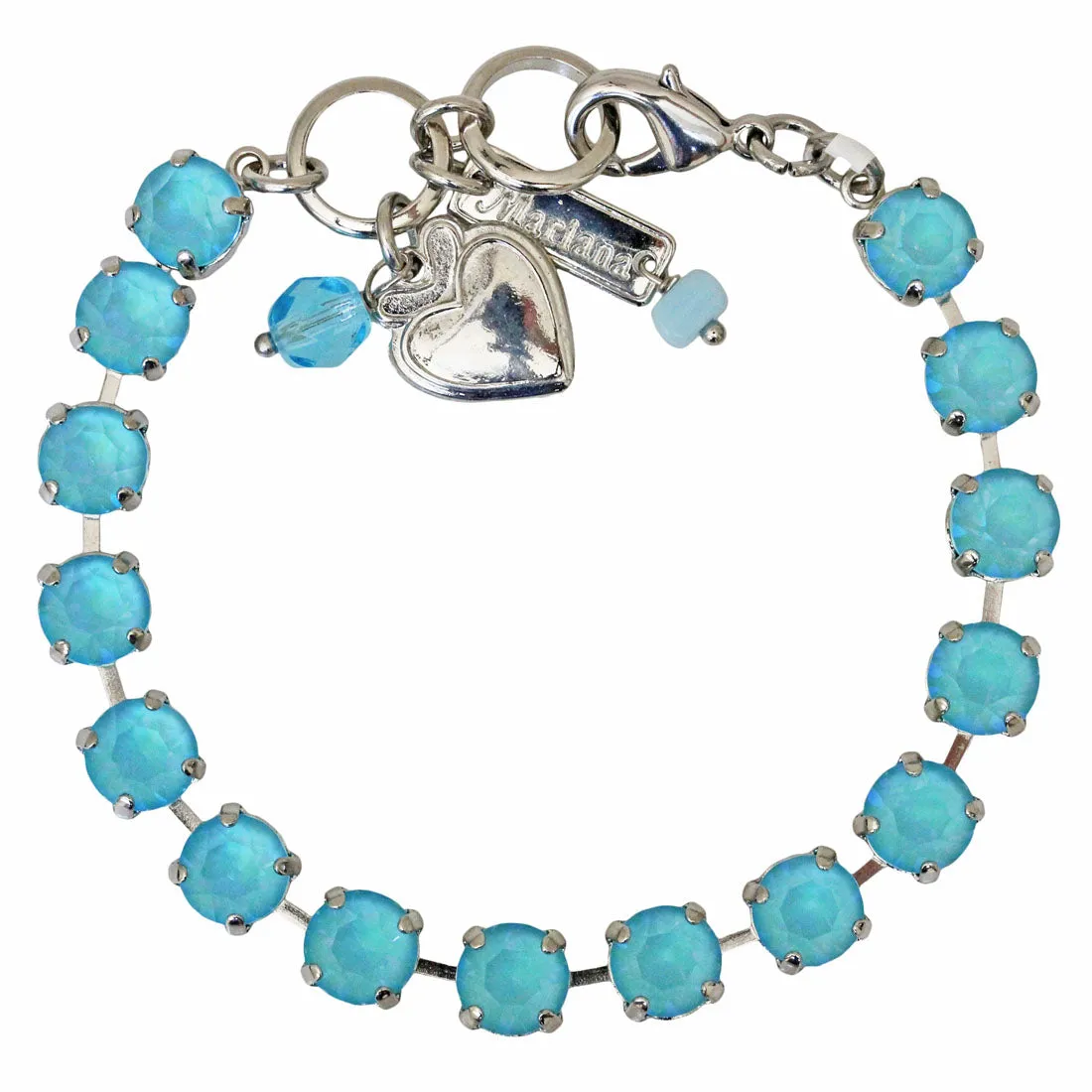 Mariana "Sun-Kissed Aqua" Rhodium Plated Must-Have Everyday Crystal Tennis Bracelet, 4252 146146ro