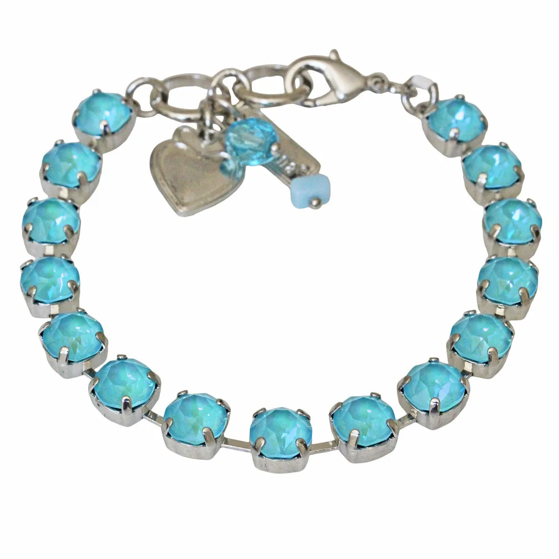 Mariana "Sun-Kissed Aqua" Rhodium Plated Must-Have Everyday Crystal Tennis Bracelet, 4252 146146ro