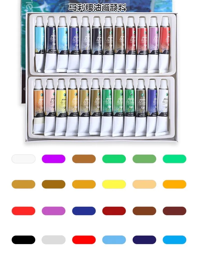 MARIES Oil Painting Color 12ml 24Pcs No. O-2024B