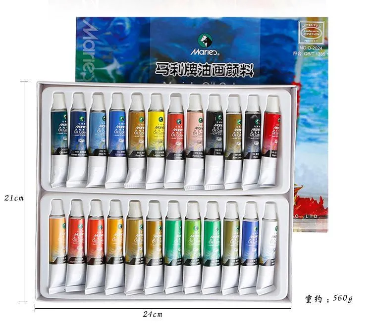 MARIES Oil Painting Color 12ml 24Pcs No. O-2024B