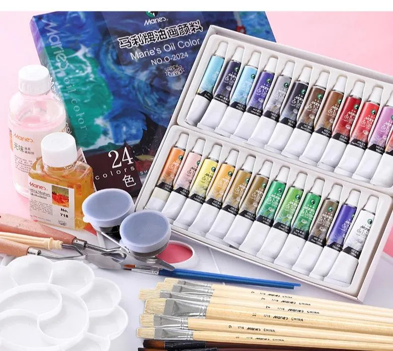 MARIES Oil Painting Color 12ml 24Pcs No. O-2024B