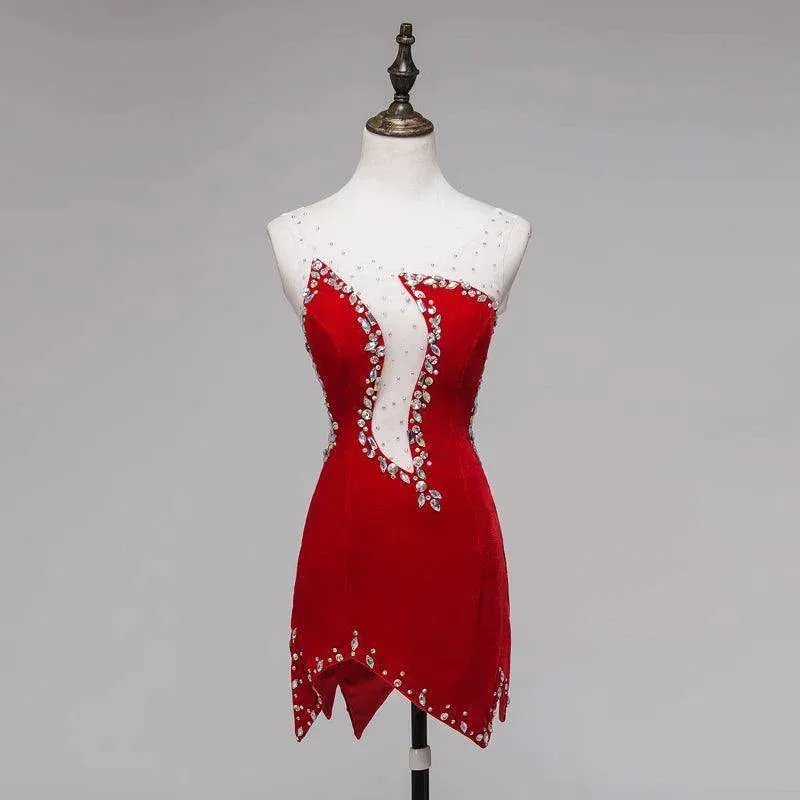 Marilyn Rhinestone Latin Dance Wear Dress