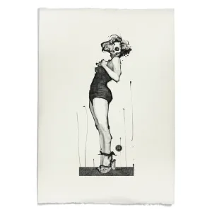 Marilyn Skull Pin-Up: Bold and Unconventional from Head to Toe Art Print