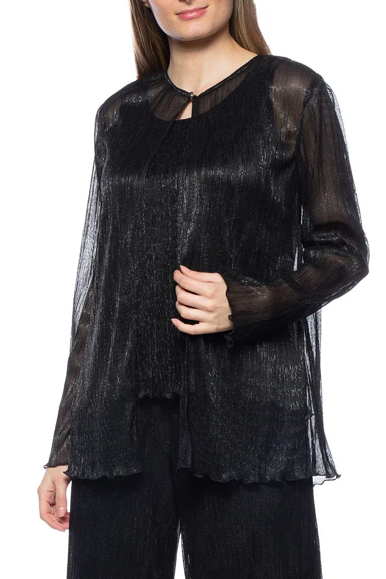 Marina Open Front No Closure Sequin Jacket Set