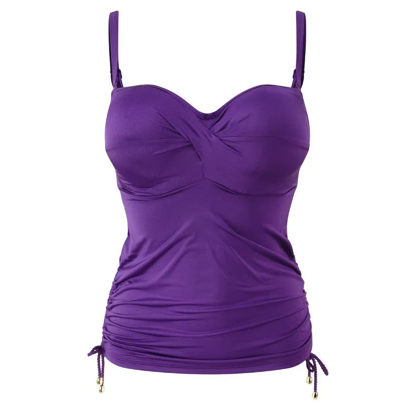 Marina Purple Bandeau Tankini Top - Panache Swim