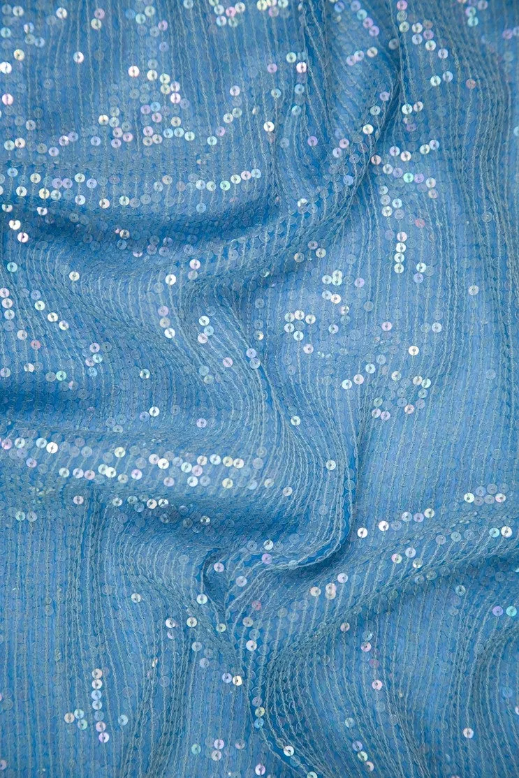 Marina Sequins & Beads on Silk Chiffon JEC-132-19 Fabric