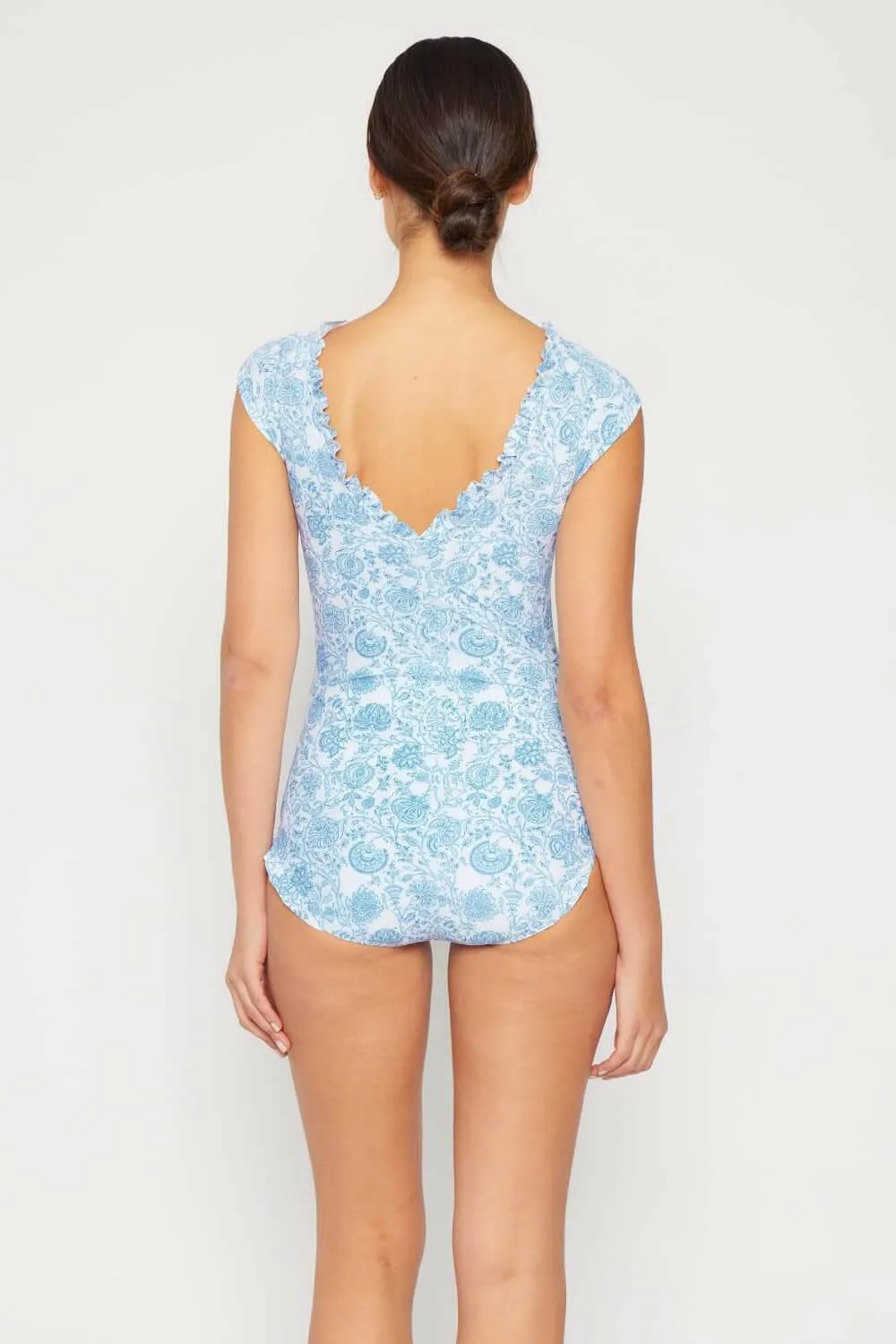 Marina West Swim Bring Me Flowers V-Neck One Piece Swimsuit In Thistle