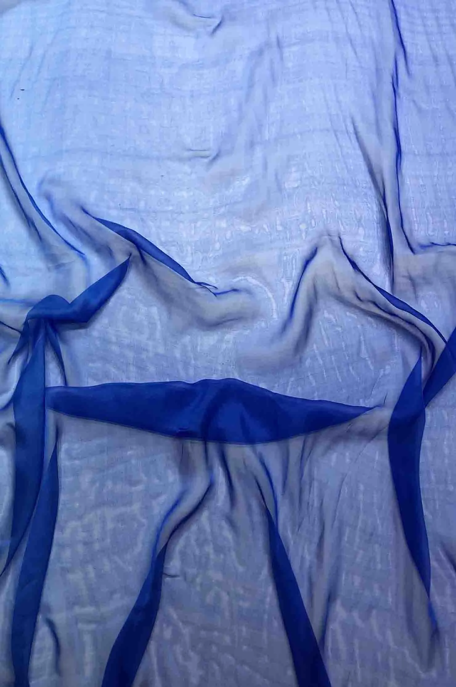 Marina/Imperial Blue Ombre Silk Chiffon 2D-1012 Fabric