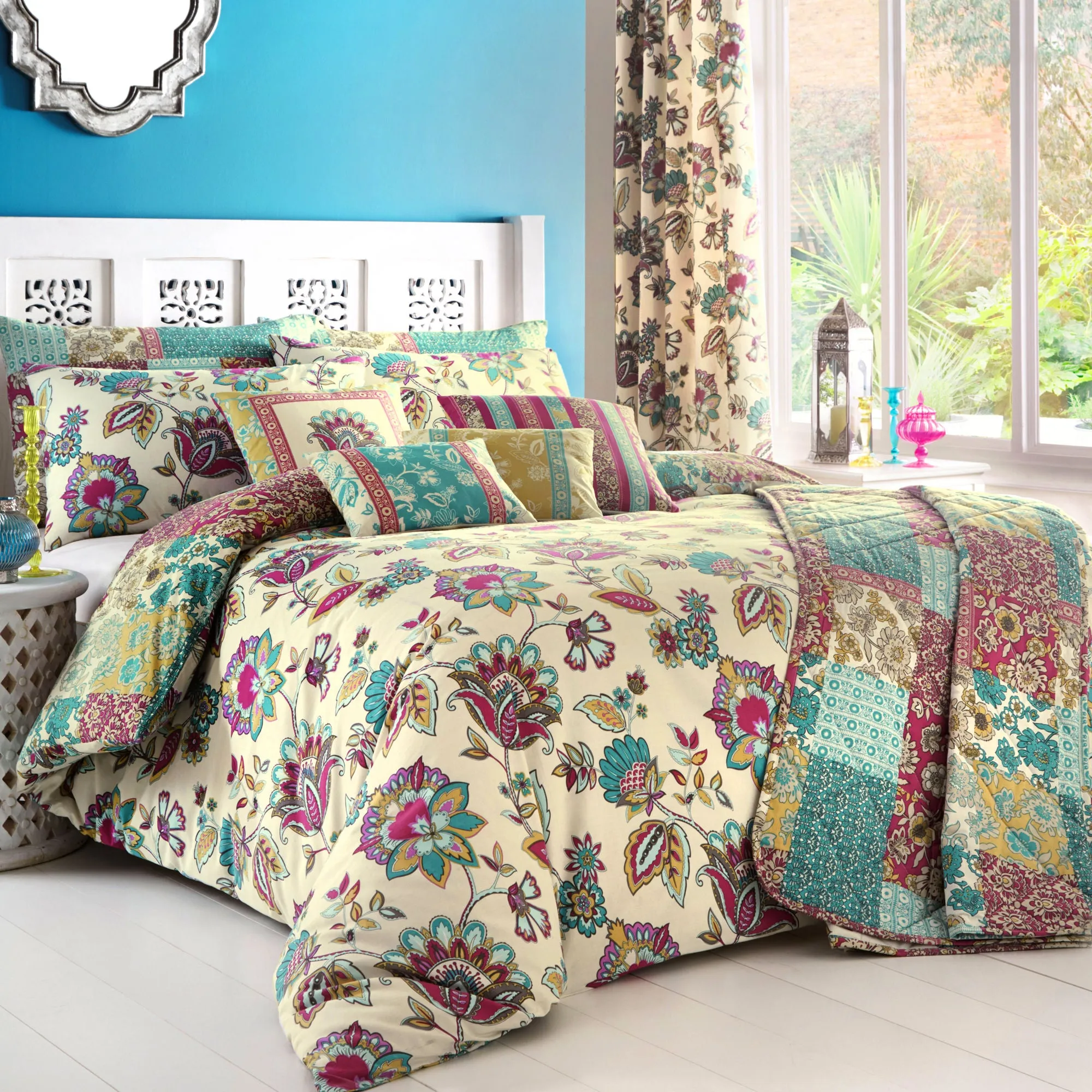 Marinelli Duvet Cover Set by Dreams & Drapes in Teal