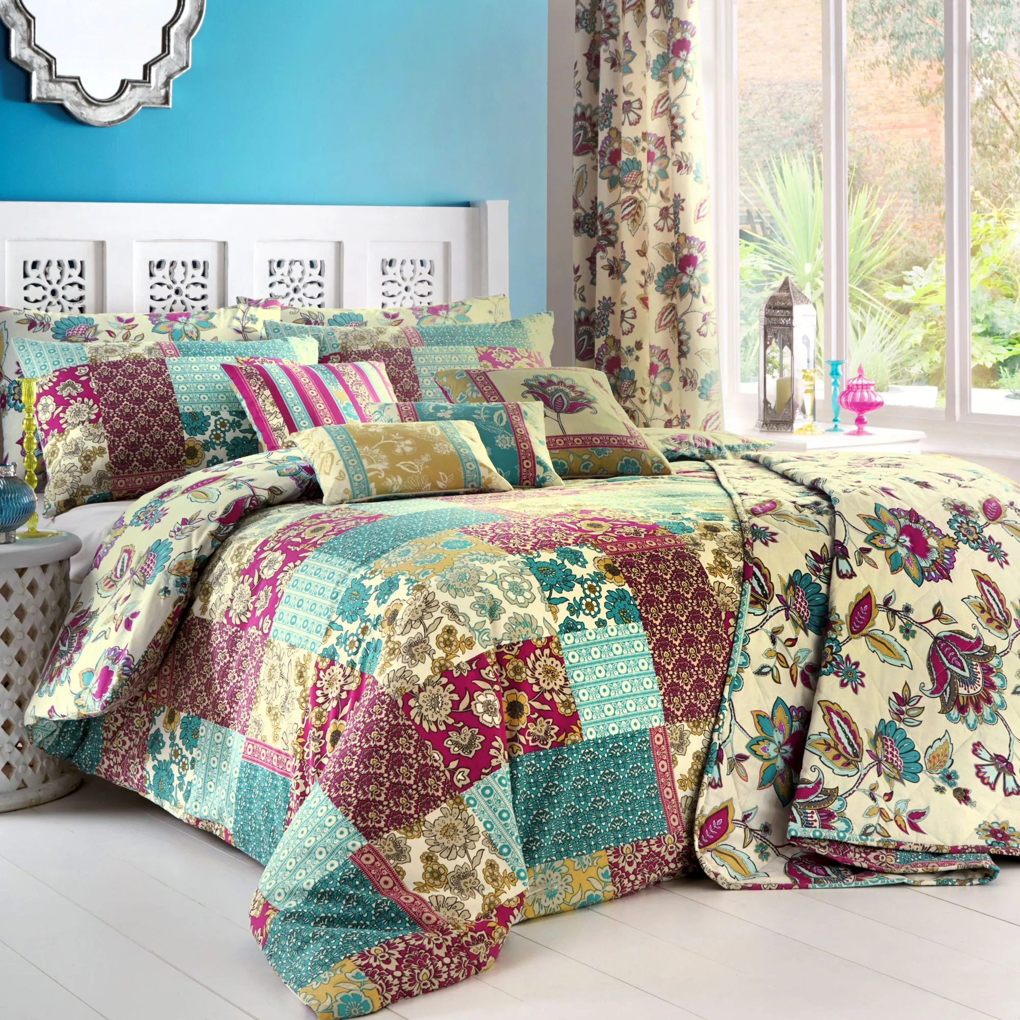 Marinelli Duvet Cover Set by Dreams & Drapes in Teal