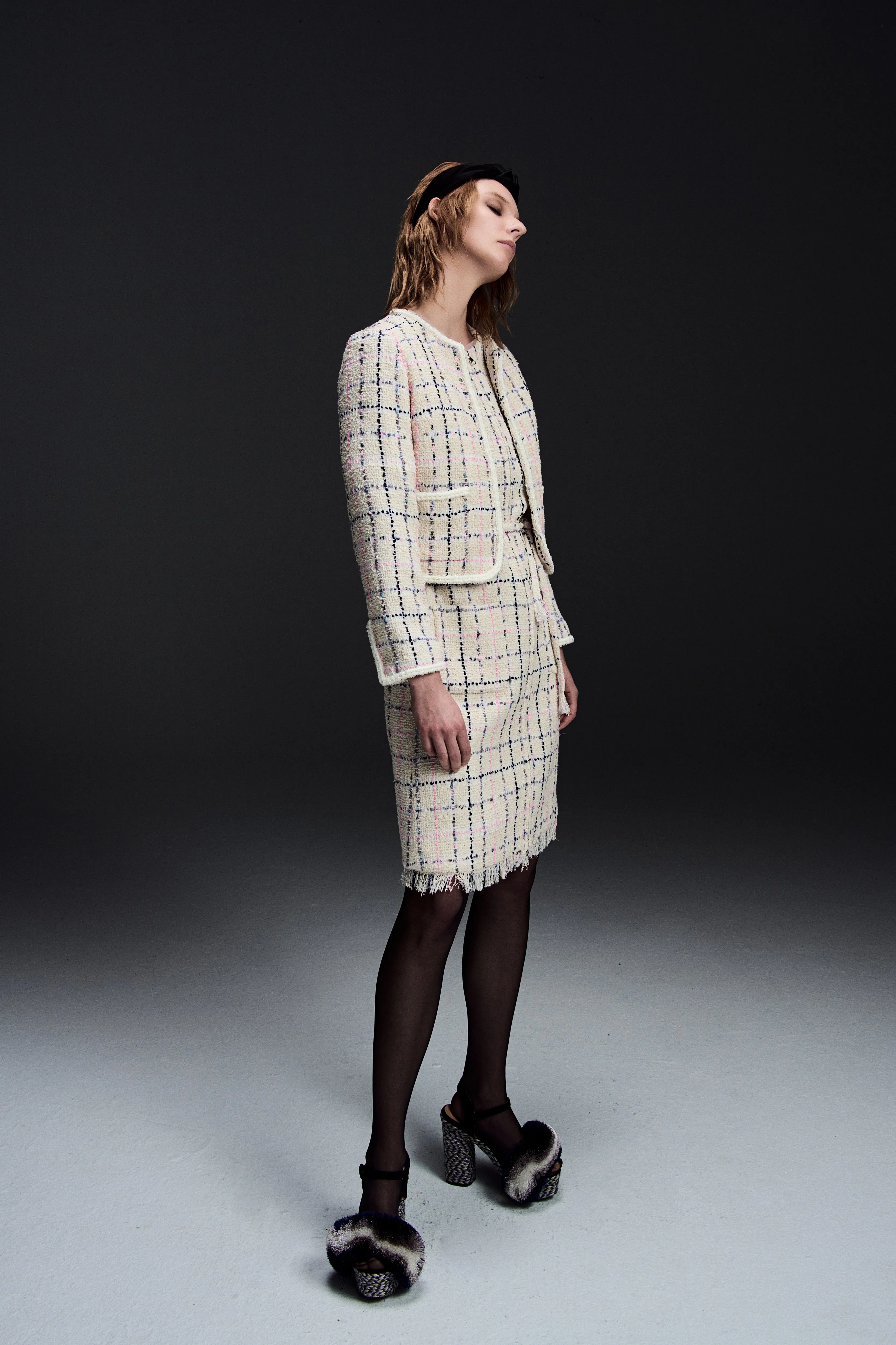 Marion Stylish Tweed Dress